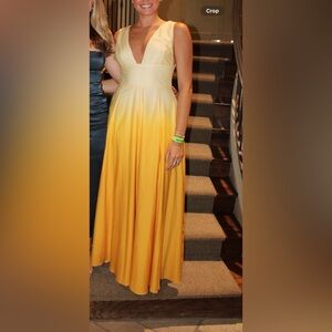 Antonio Melani x M.G. Deep V Cut Yellow Dress Size 4